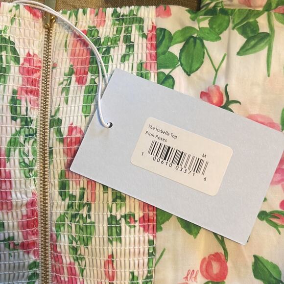 Hill House Isabella Crop Top in Pink Roses Medium NWT - Picture 9 of 9